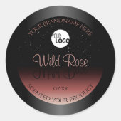 Black Burgundy Product Labels Soft Glitter Logo (Voorkant)