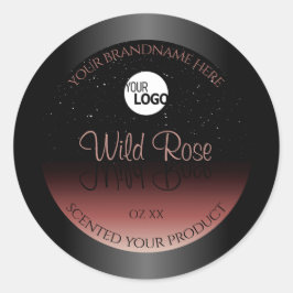 Black Burgundy Product Labels Soft Glitter Logo