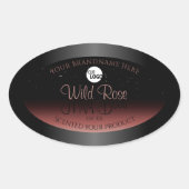 Black Burgundy Product Labels Soft Glitter Logo (Voorkant)