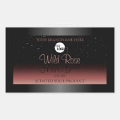 Black Burgundy Product Labels Soft Glitter Logo (Voorkant)