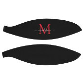 Black Burgundy Red Monogram Feminine Girly Script Basketbal (Panelen)