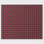 Black Burgundy Red & White gebarsten patroon Cadeaupapier (Vlak)