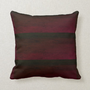 Black Burgundy Striped Kussen