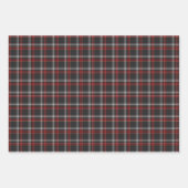 Black Burgundy White Plaid Classic Inpakpapier Vel (Voorkant 3)