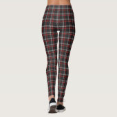 Black Burgundy White Plaid Classic Leggings (Achterkant)