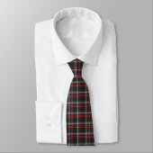 Black Burgundy White Plaid Classic Neck Tie Stropdas (Gebonden)
