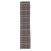 Black Burgundy White Plaid Classic Table Runner Korte Tafelloper (Voorkant)