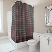 Black Burgundy White Plaid Shower Curtain Douchegordijn (In situ)
