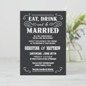 Black Burlap country Western Wedding Invitations Kaart (Staand voorkant)