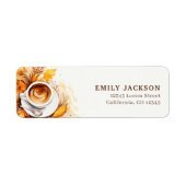 Black Burnt sinaasappel val bruiloft retour adres Etiket (Voorkant)