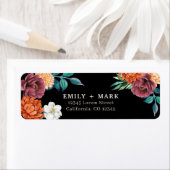 Black Burnt sinaasappel val bruiloft retour adres Etiket (Insitu)