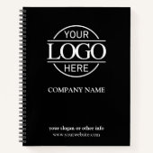 Black Business Bedrijf Logo Promotional Notitieboek (Voorkant)
