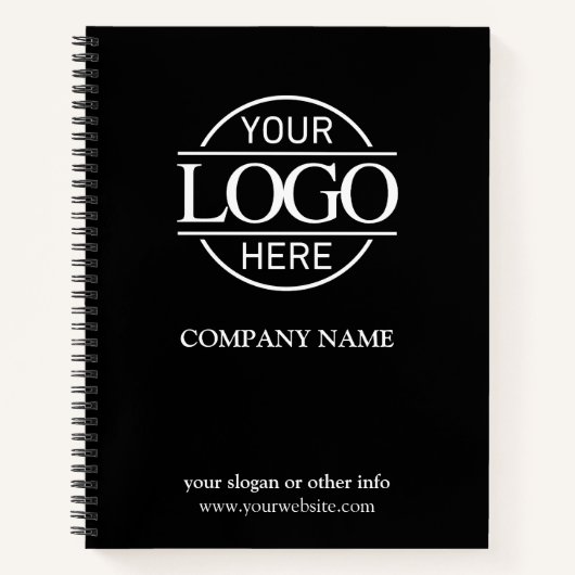 Black Business Bedrijf Logo Promotional Notitieboek (Voorkant)