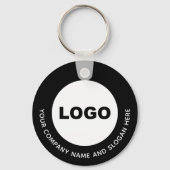 Black Business Company Promotionele Logo QR-code Sleutelhanger (Voorkant)