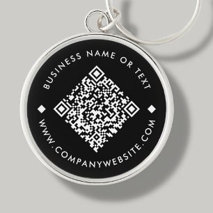 Black Business Custom QR Code Sleutelhanger