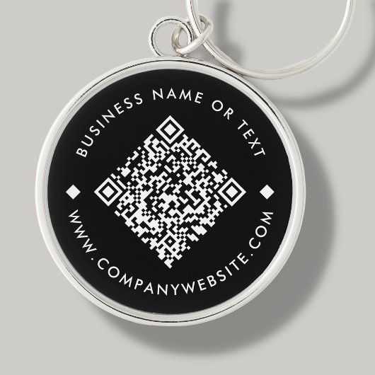 Black Business Custom QR Code Sleutelhanger