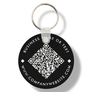 Black   Business Custom QR Code Sleutelhanger