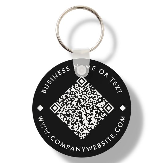Black | Business Custom QR Code Sleutelhanger