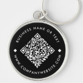 Black Business Custom QR Code Sleutelhanger (Voorkant)