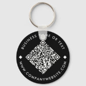 Black | Business Custom QR Code Sleutelhanger (Voorkant)
