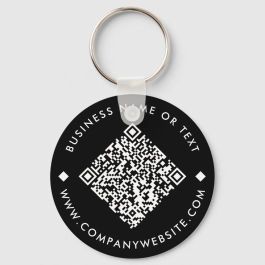 Black | Business Custom QR Code Sleutelhanger (Voorkant)