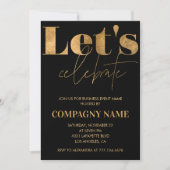 Black Business-feestuitnodiging Laten we het viere Kaart (Voorkant)
