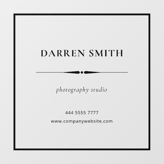 Black Business Kantoor Name Lijst Venster Decal (Vel)