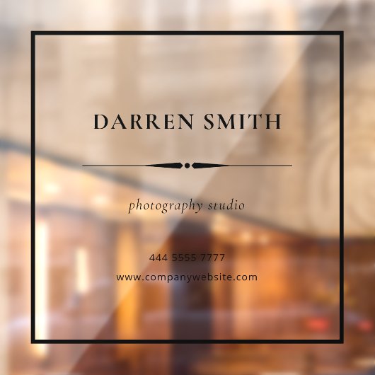 Black Business Kantoor Name Lijst Venster Decal (Vel 2)