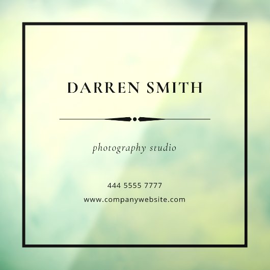 Black Business Kantoor Name Lijst Venster Decal (Vel 3)