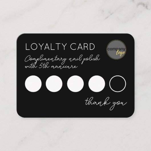 BLACK BUSINESS LOGO 5 PUNCH BELONING LOYALITEIT KA KLANTENKAARTJE (Voorkant)