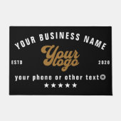 Black Business logo Bedrijfsnaam Branded Deurmat (Voorkant)