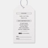 Black Business Logo Clothing Label Price Hang Labe Cadeaulabel (Achterkant)