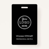 Black Business Logo Company Medewerker Modern pers Badge (Achterkant)