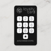 BLACK BUSINESS LOGO KEYPAD STIJL LOYALITEIT KAART VISITEKAARTJE (Voorkant)