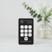 BLACK BUSINESS LOGO KEYPAD STIJL LOYALITEIT KAART VISITEKAARTJE (Staand voorkant)