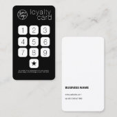 BLACK BUSINESS LOGO KEYPAD STIJL LOYALITEIT KAART VISITEKAARTJE (Voorkant / Achterkant)