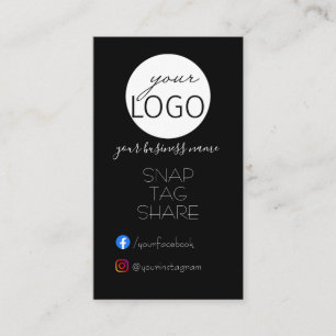 Black Business Logo Label Share Social Media Icons