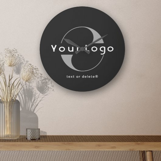 Black Business logo Minimal merk Bedrijfsmuur Ronde Klok
