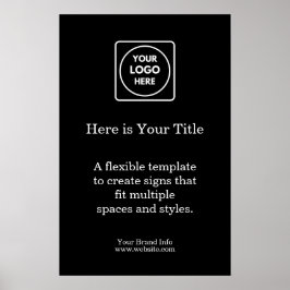 Black Business Logo Poster | Aangepaste merkweerga