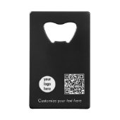 Black Business Logo Promotionele QR Code Tekst Creditkaart Flessenopener (Achterkant)