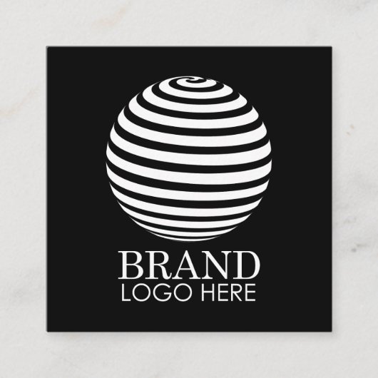 Black Business Logo QR Code Modern Minimalist Vierkante Visitekaartje (Voorkant)