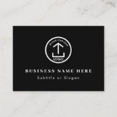 Black Business Logo QR Code Social Media Contact Visitekaartje (Voorkant)