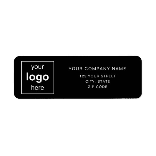 Black Business Logo Return Etiket (Voorkant)