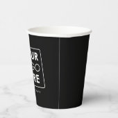 Black Business Logo Slogan Tekst Professioneel Papieren Bekers (Rechts)