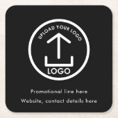Black Business Logo Text Promotional Professional Kartonnen Onderzetters (Voorkant)