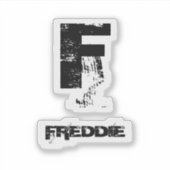 Black Business Monogram logo Grunge Water Fles Sticker (Voorkant)