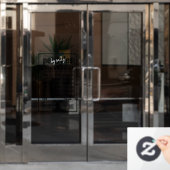 Black Business Opening Uren Logo QR-code Raamsticker (Kantoordeur)