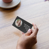 Black Business Photo QR Code Social Media Visitekaartje