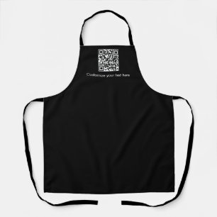 Black Business Promotionele QR Code Tekst Schort