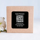 Black Business QR Code Custom Vierkante Sticker